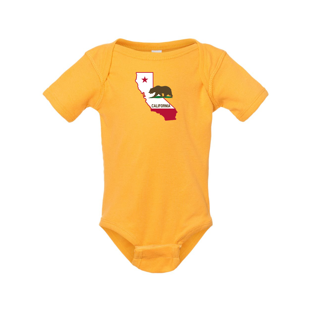 California Bear Map Rabbit Skins Infant Baby Rib Bodysuit