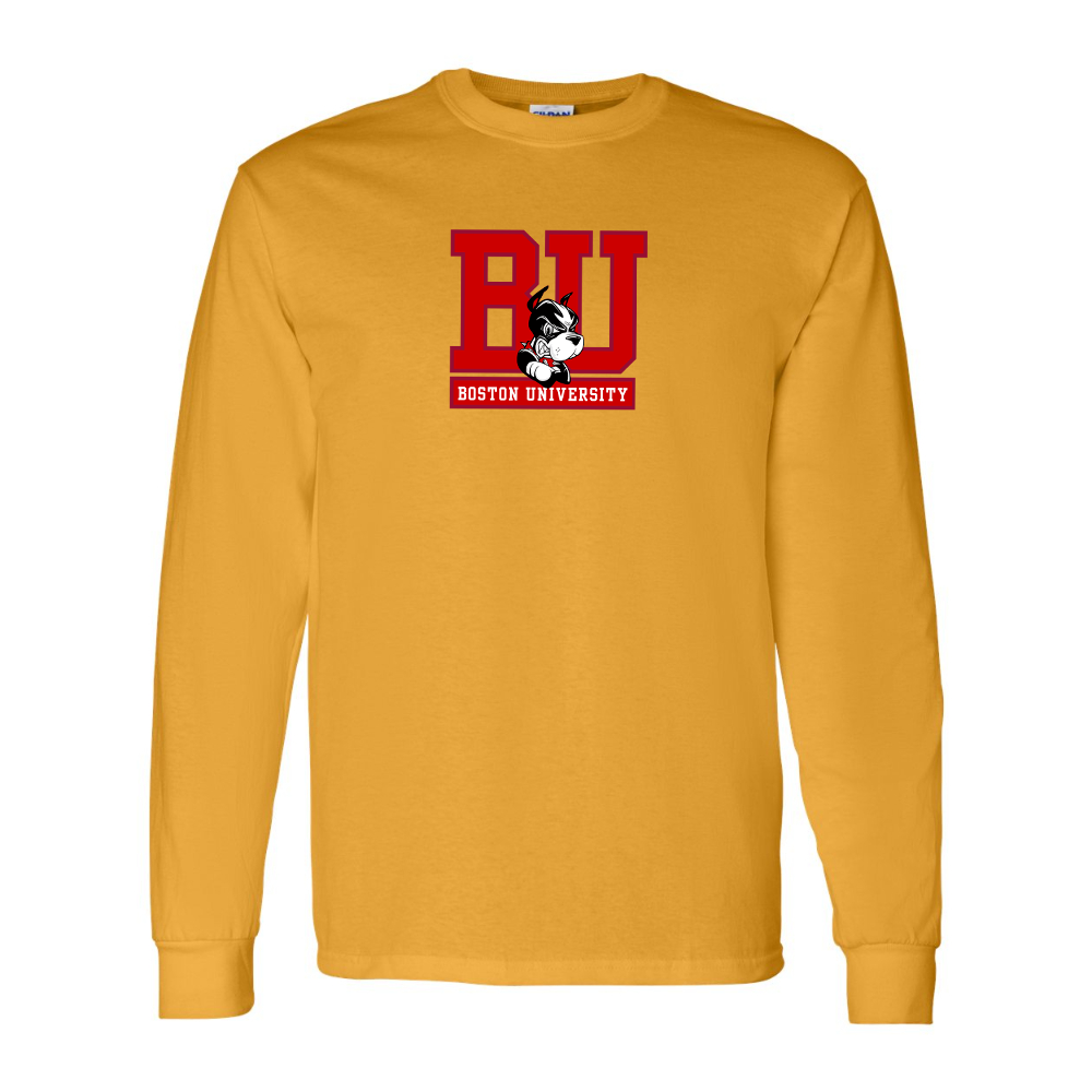Men's Boston University Terriers Gildan Heavy Cotton Long Sleeve T-Shirt