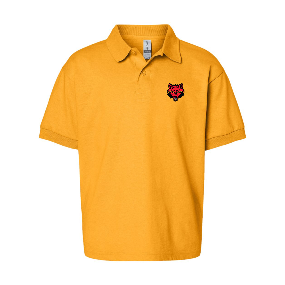Youth  Arkansas State Red Wolves Gildan Dry Blend Jersey Polo