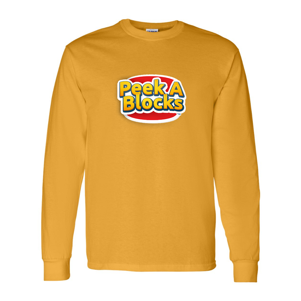 Men's Peek A Blocks Gildan Heavy Cotton Long Sleeve T-Shirt
