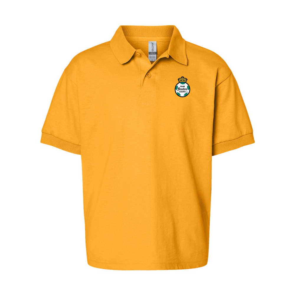 Youth Santos Laguna Soccer Gildan Dry Blend Jersey Polo