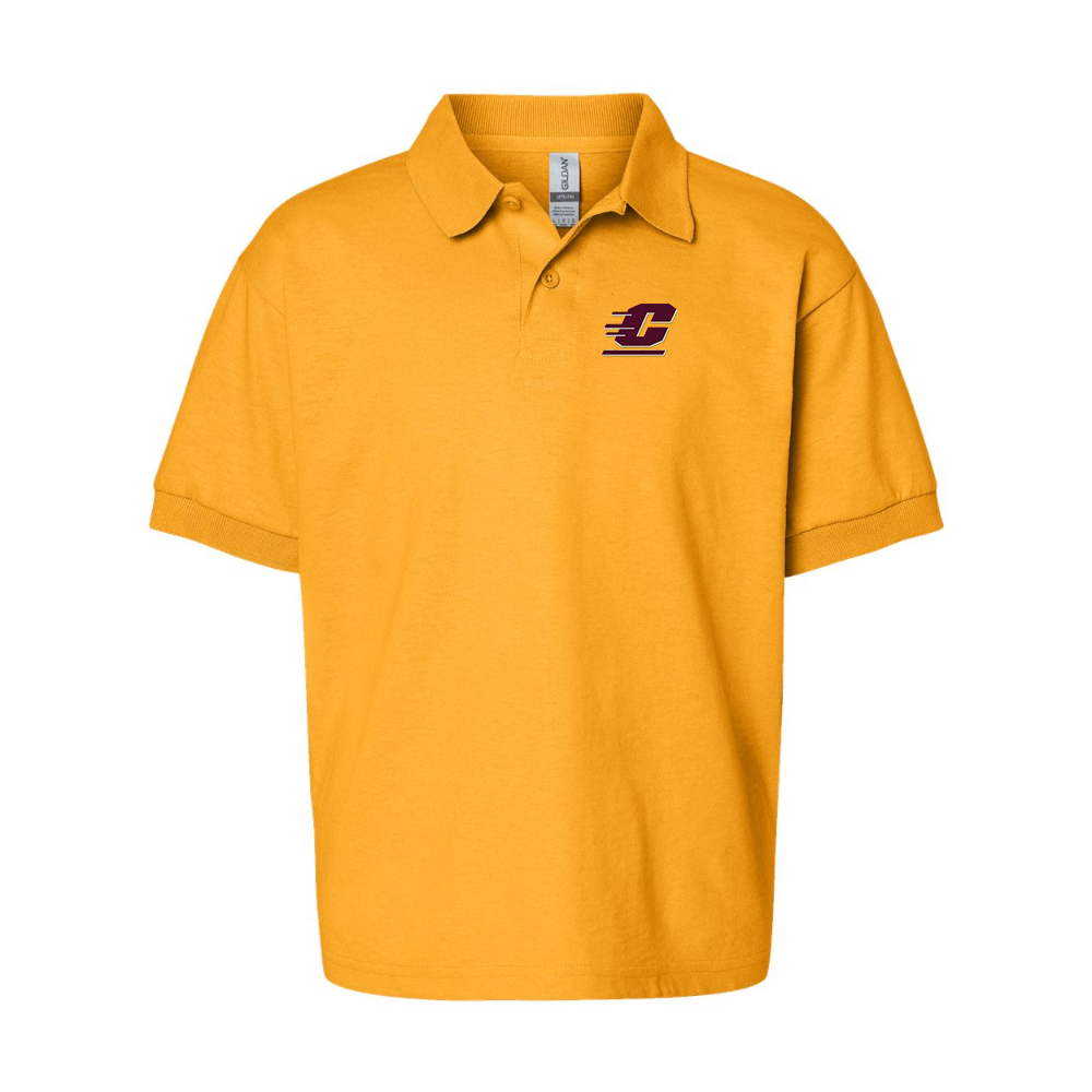 Youth Central Michigan Chippewas Gildan Dry Blend Jersey Polo