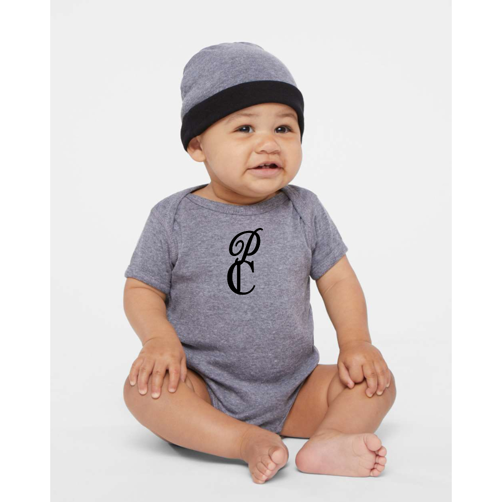 P & C Black  Rabbit Skins Infant Baby Rib Bodysuit