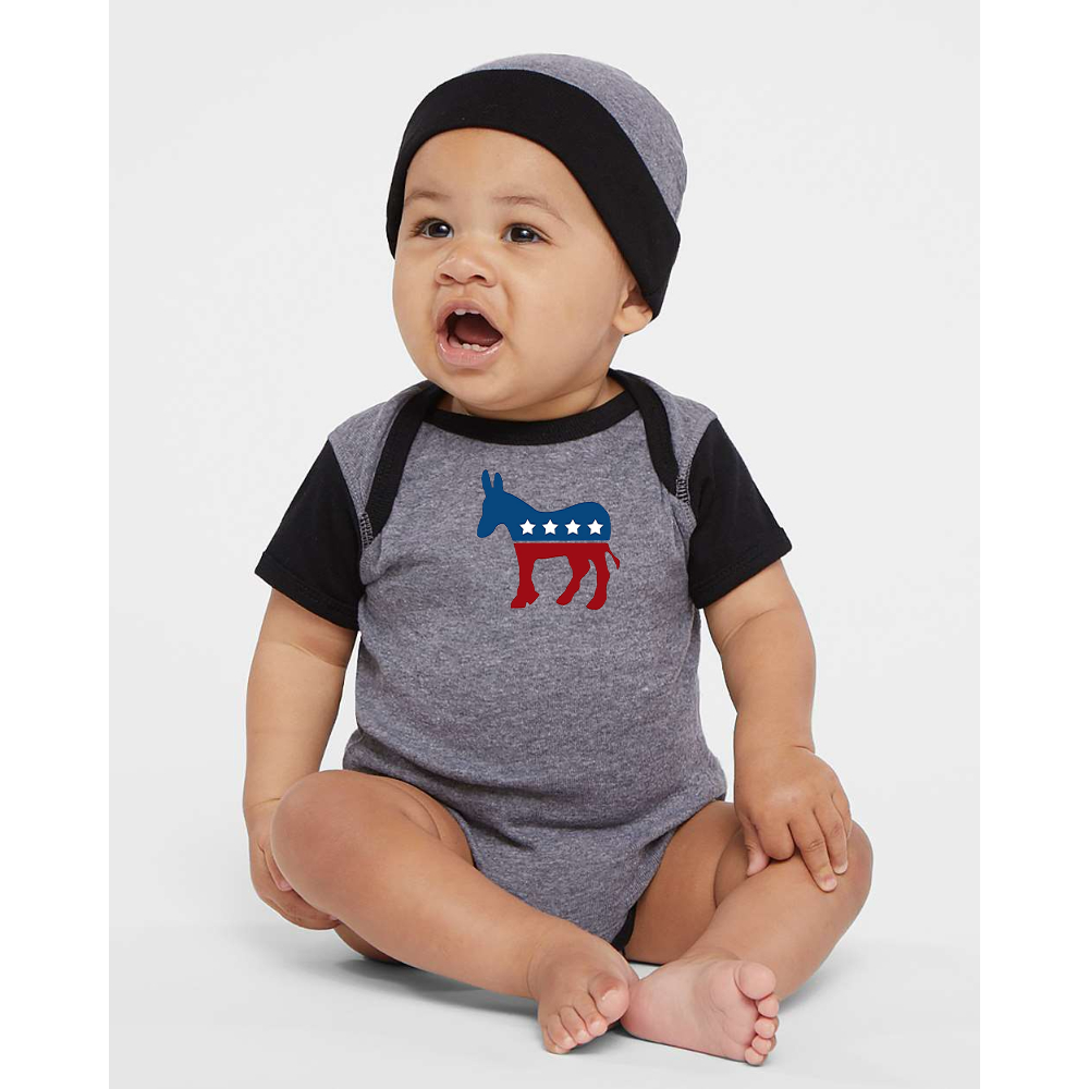 Democrat Election Symbol Rabbit Skins Infant Baby Rib Bodysuit