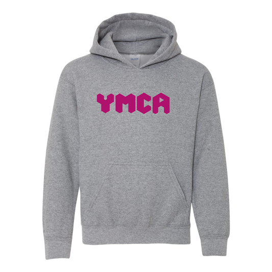 Youth  YMCA Mauve Gildan Heavy Blend  Hooded Sweatshirt