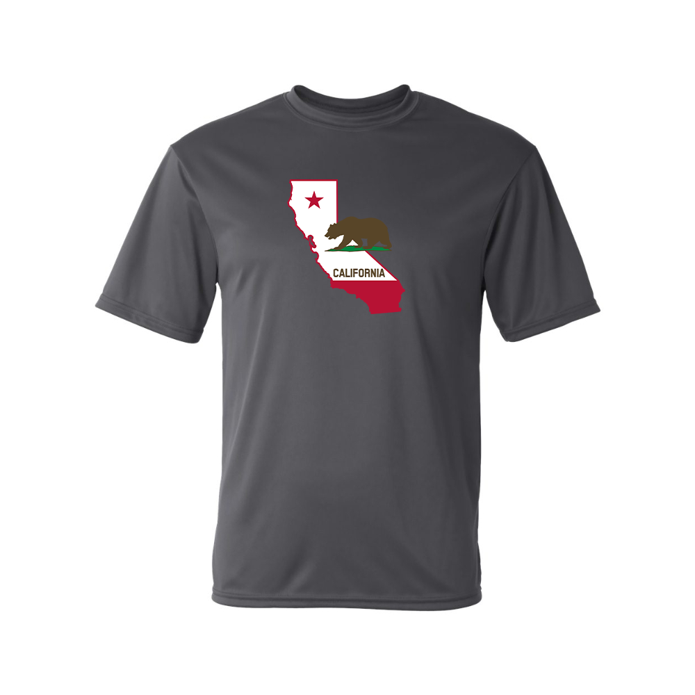 Men's California Bear Map  Performance T-Shirt