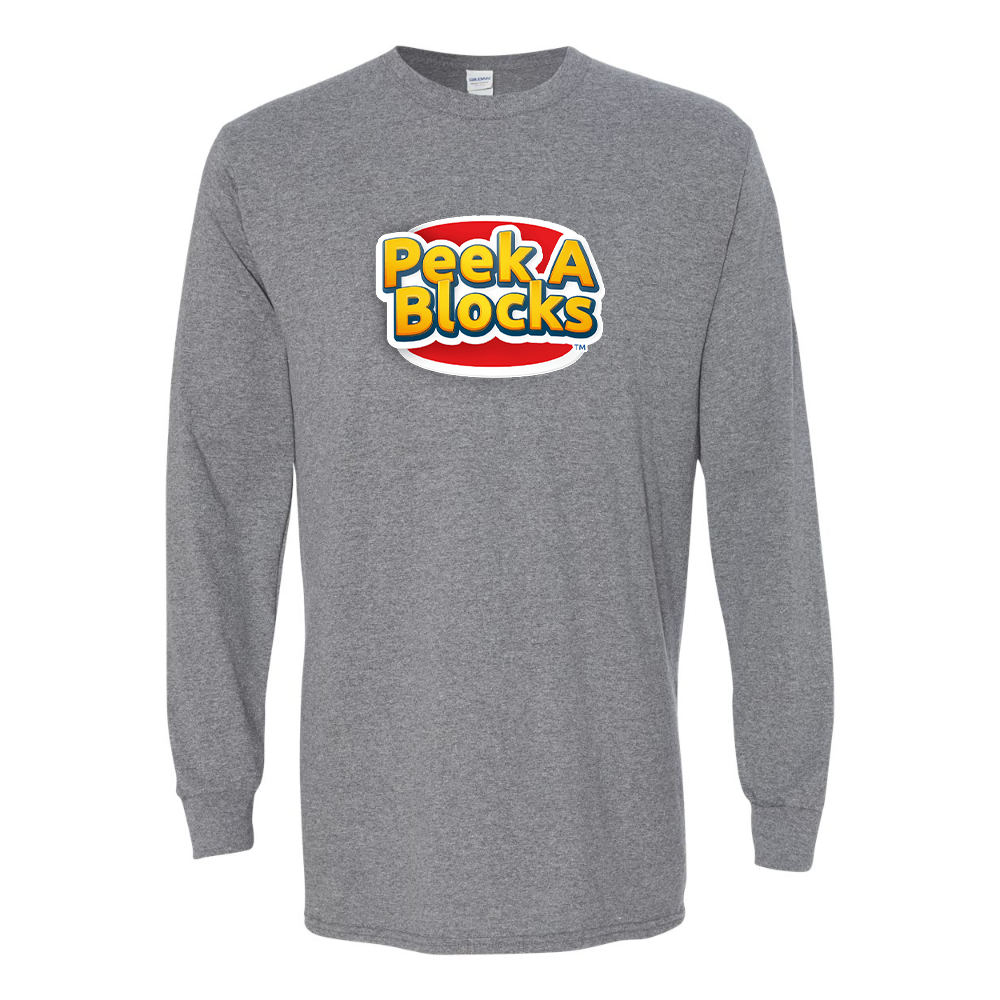Men's Peek A Blocks Gildan Heavy Cotton Long Sleeve T-Shirt