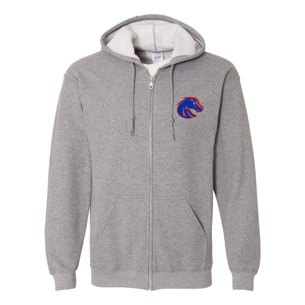 Men's Boise State Broncos   Gildan  Heavy Blend Full Zip Hooded Sweatshirt