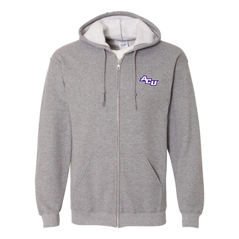 Men's Abilene Christian Wildcats   Gildan  Heavy Blend Full Zip Hooded Sweatshirt