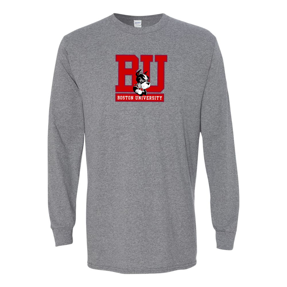 Men's Boston University Terriers Gildan Heavy Cotton Long Sleeve T-Shirt