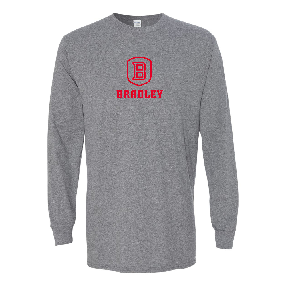 Men's Bradley Braves Gildan Heavy Cotton Long Sleeve T-Shirt