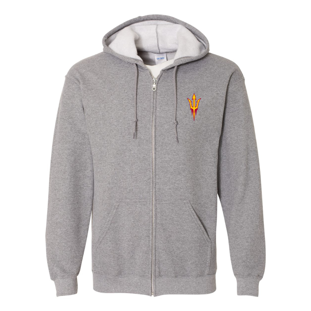 Men's  Arizona State Sun Devils Gildan  Heavy Blend Full Zip Hooded Sweatshirt