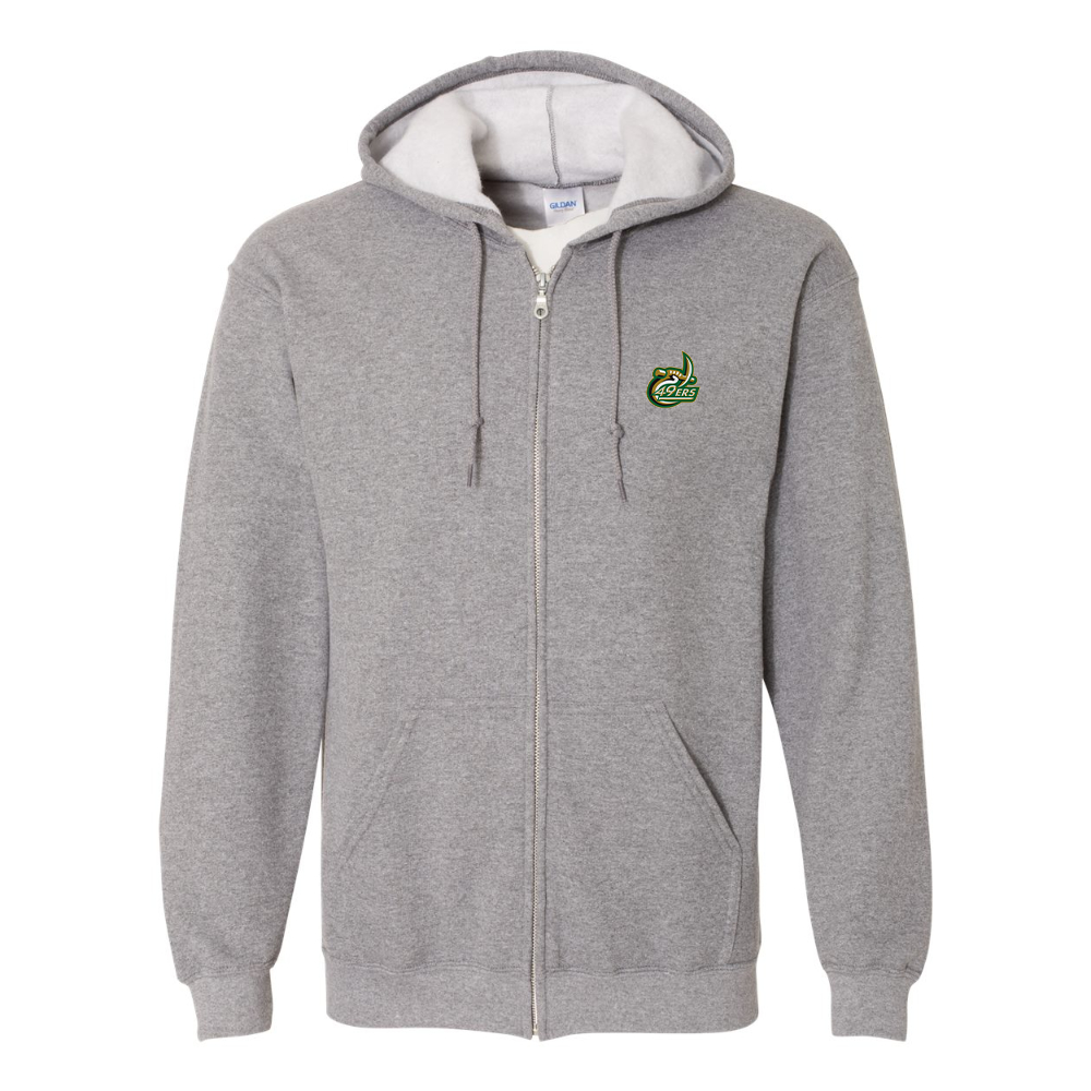 Men's Charlotte 49ers Gildan  Heavy Blend Full Zip Hooded Sweatshirt