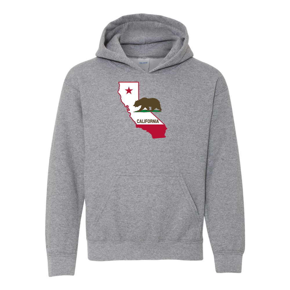 Youth  California Bear Map Gildan Heavy Blend  Hooded Sweatshirt