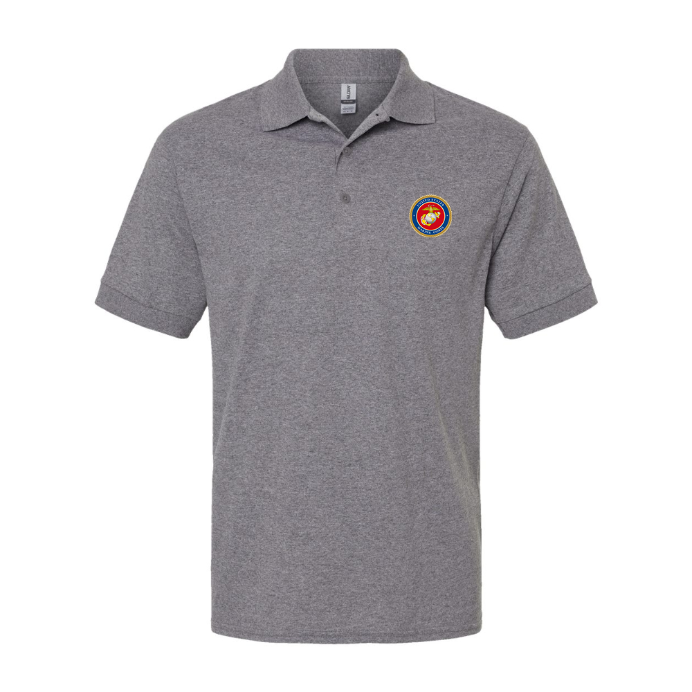 Men's  USMC Emblem Dry Blend Jersey Polo