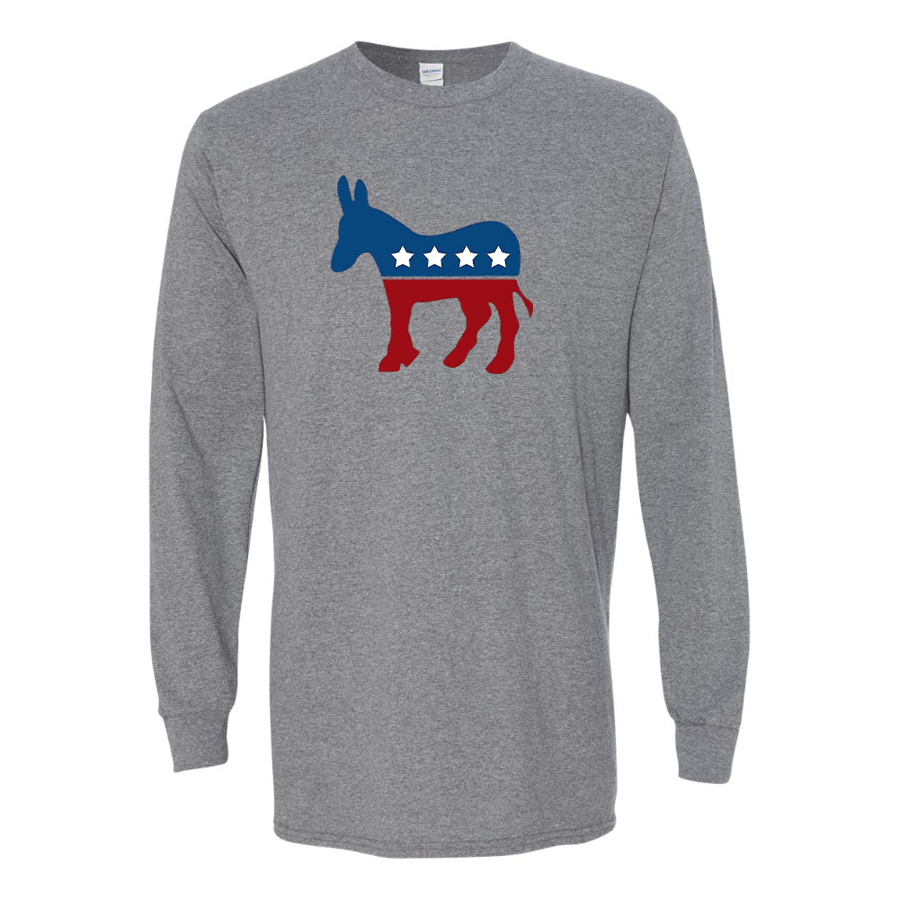 Men's Democrat Election Symbol Gildan Heavy Cotton Long Sleeve T-Shirt