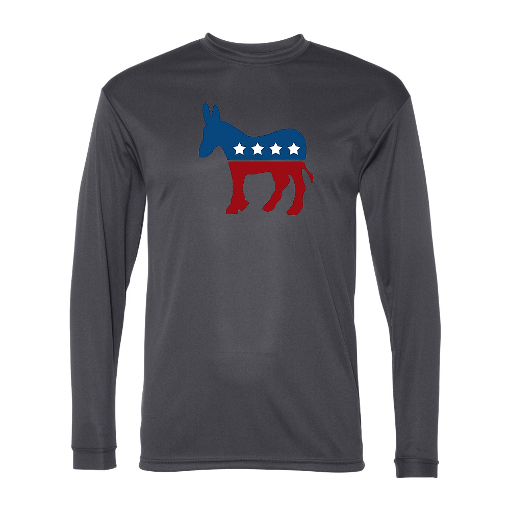 Men's Democrat Election Symbol Performance Long Sleeve T-Shirt