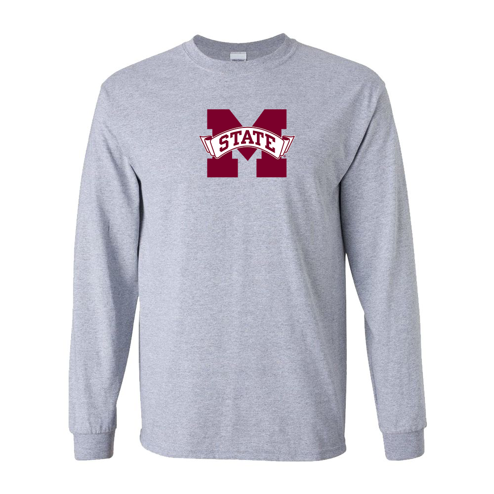 Men's  Mississippi State Bulldogs Logo Cotton Long Sleeve T-Shirt