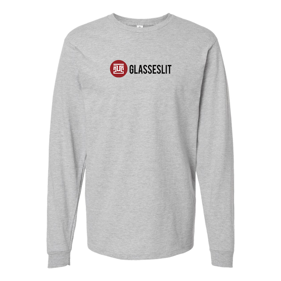 Men's Glasseslit Logo  Cotton Long Sleeve T-Shirt