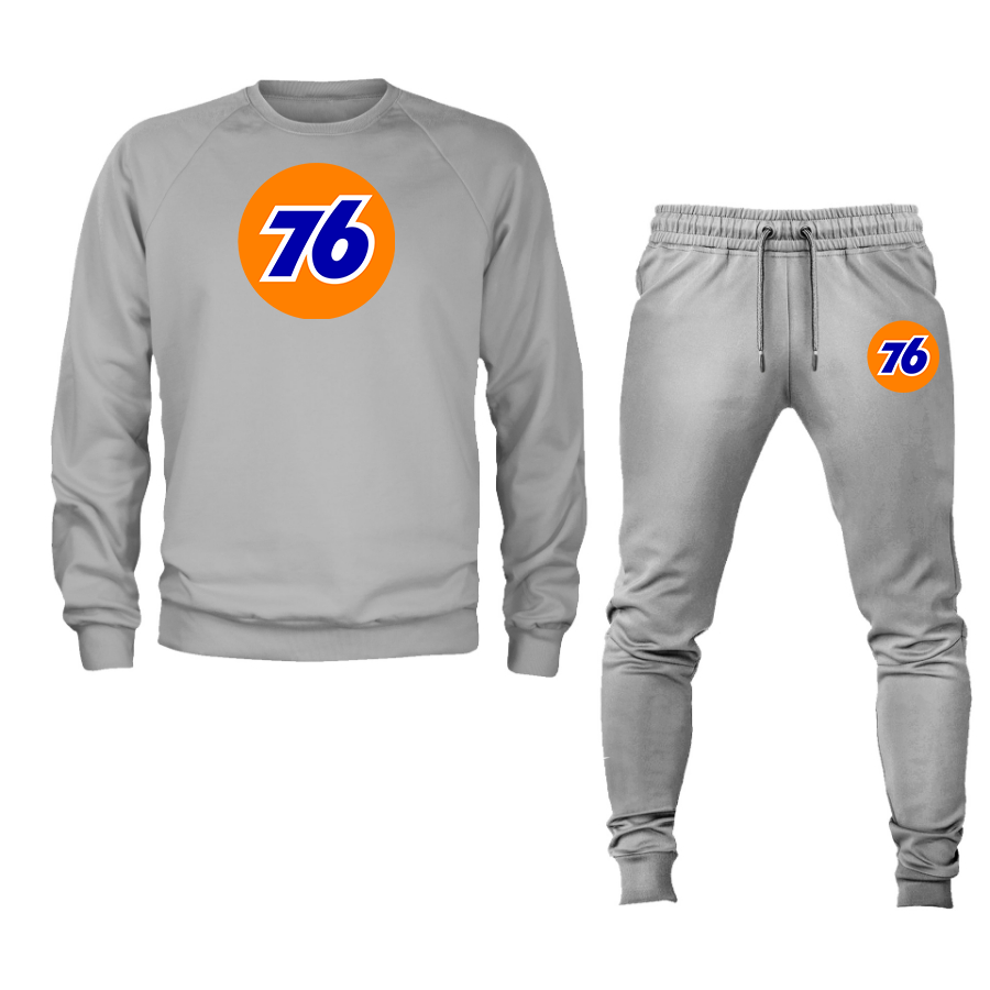 Men's 76 Gas Station Crewneck Sweatshirt Joggers Suit