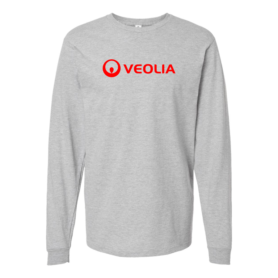 Men's Veolia Logo  Cotton Long Sleeve T-Shirt