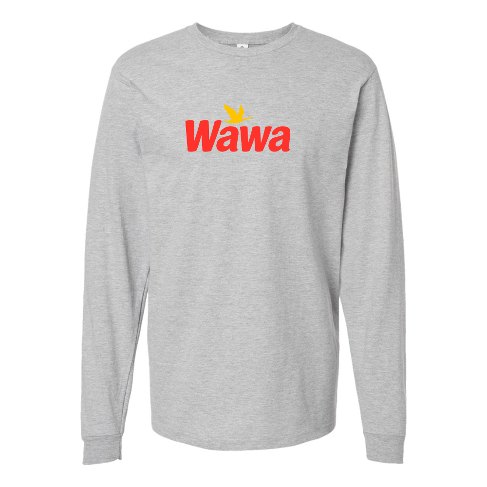 Men's Wawa Gas Station Logo Cotton Long Sleeve T-Shirt