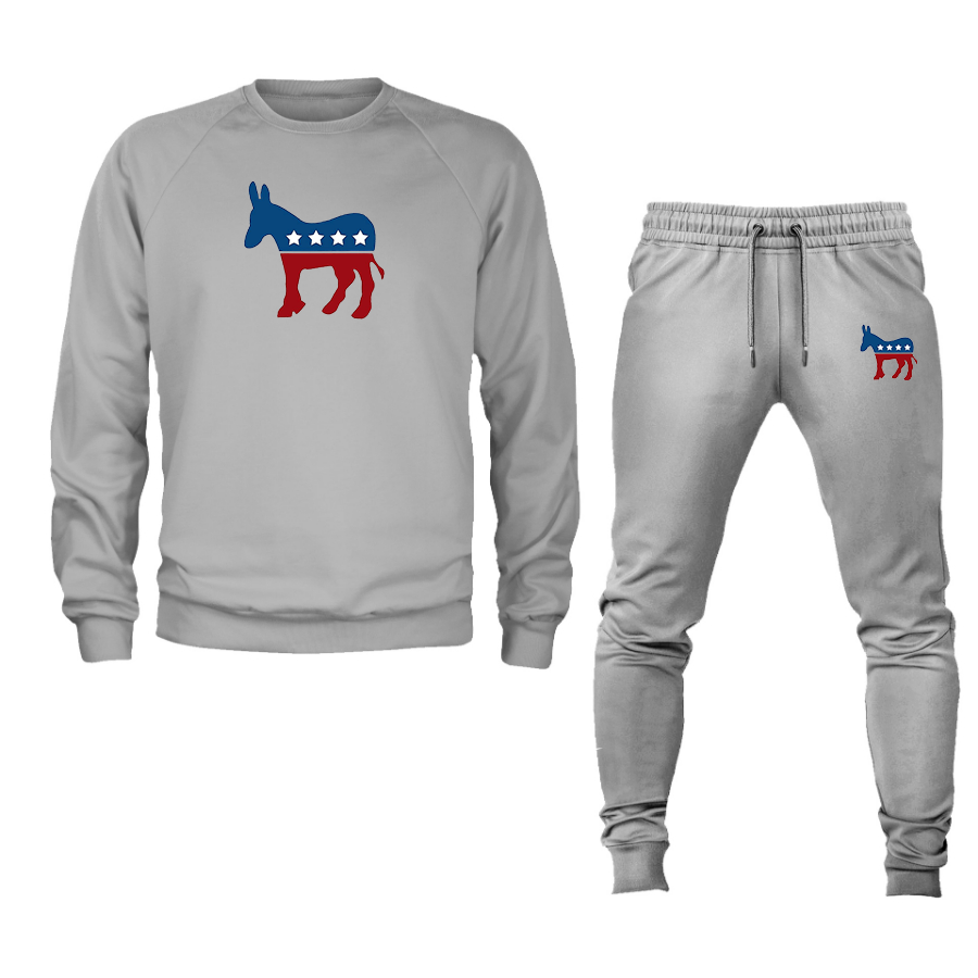 Men's Democrat Election Symbol Crewneck Sweatshirt Joggers Suit