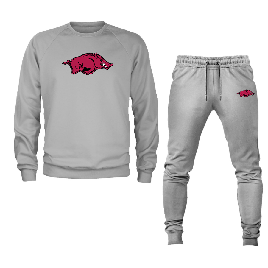 Men's Arkansas Razorbacks Crewneck Sweatshirt Joggers Suit