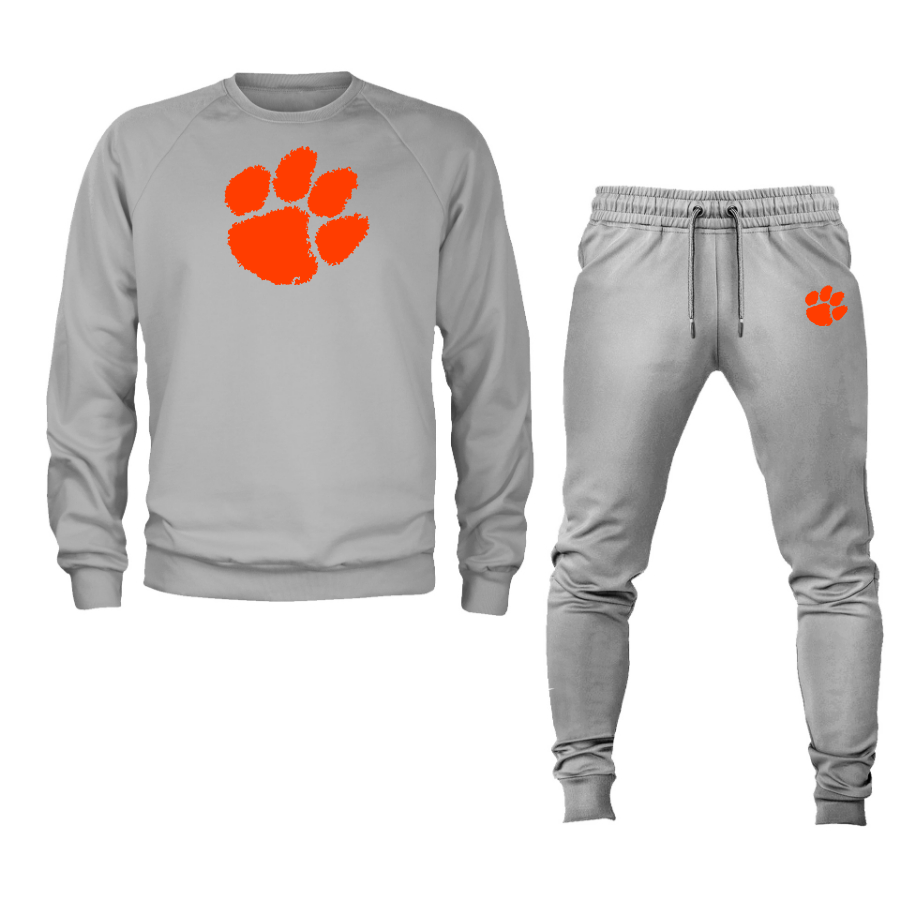 Men's Clemson Tigers Crewneck Sweatshirt Joggers Suit
