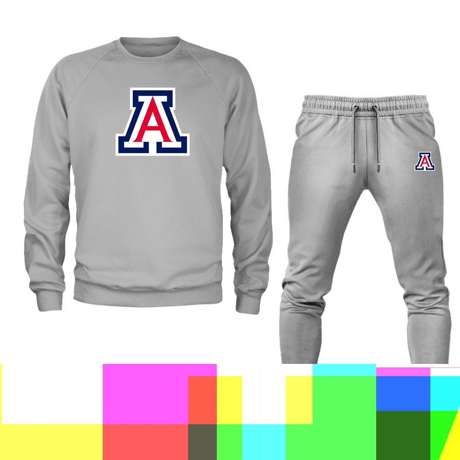 Men's Arizona Wildcats Crewneck Sweatshirt Joggers Suit