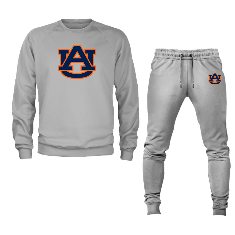 Men's  Auburn Tigers Crewneck Sweatshirt Joggers Suit