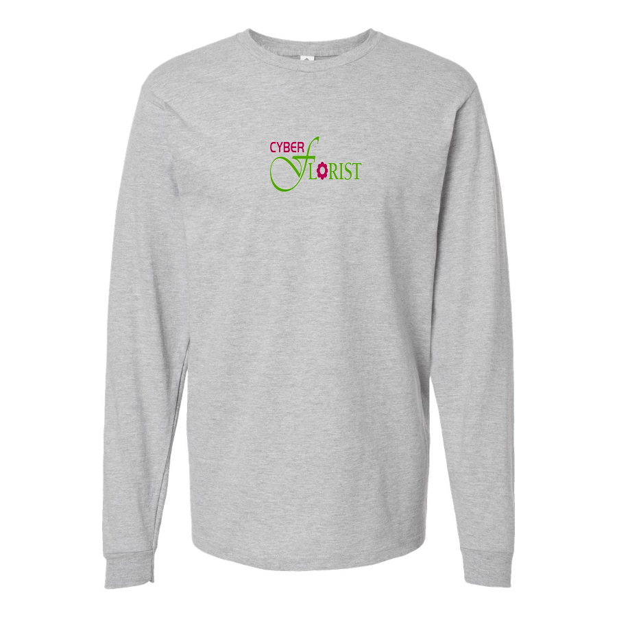 Men's Cyber Florist Logo Cotton Long Sleeve T-Shirt
