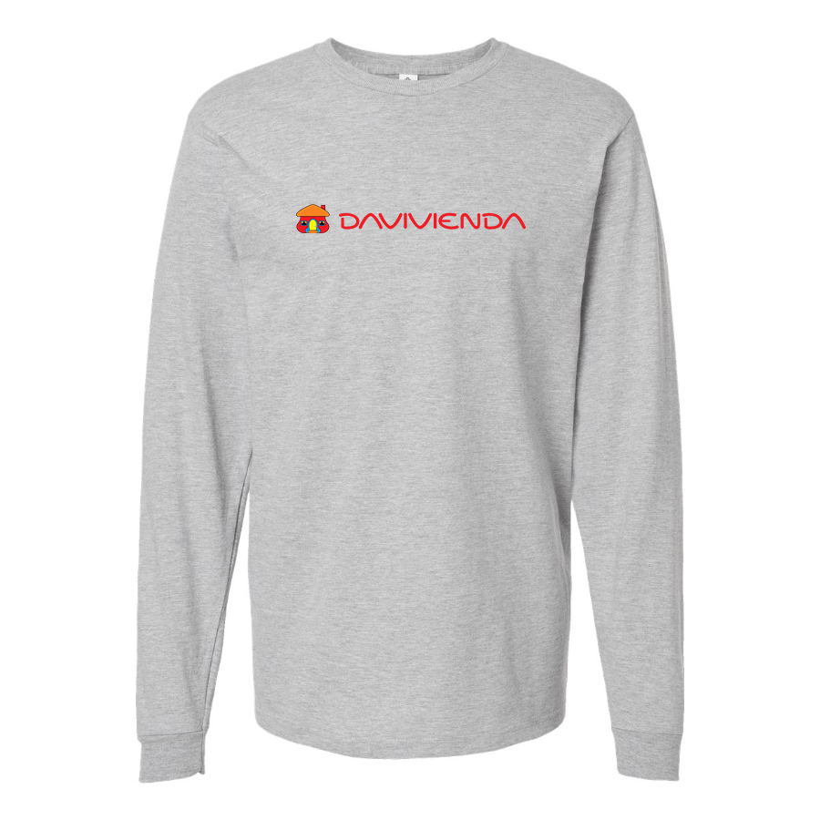 Men's Davivienda Logo Cotton Long Sleeve T-Shirt