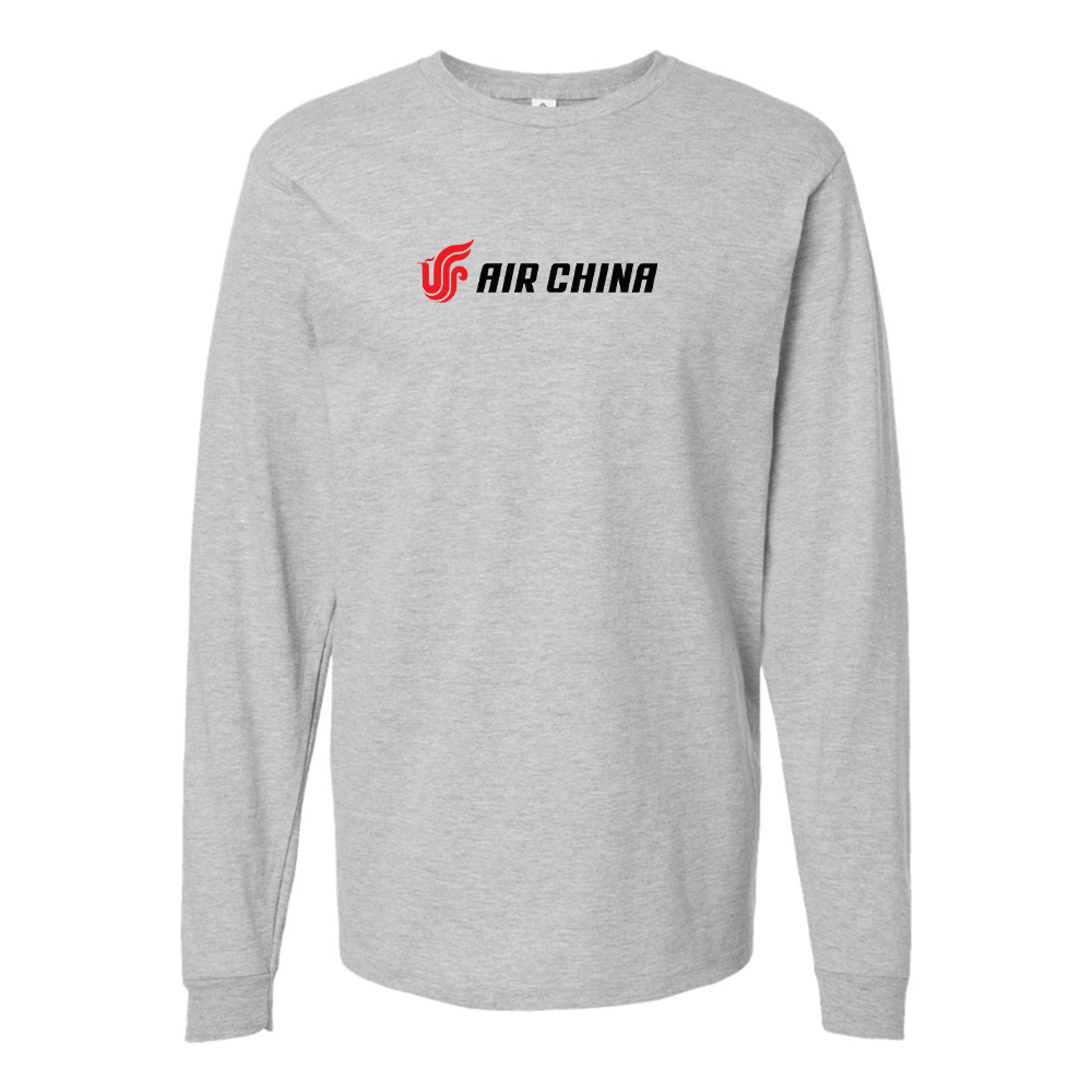 Men's  Air China  Cotton Long Sleeve T-Shirt