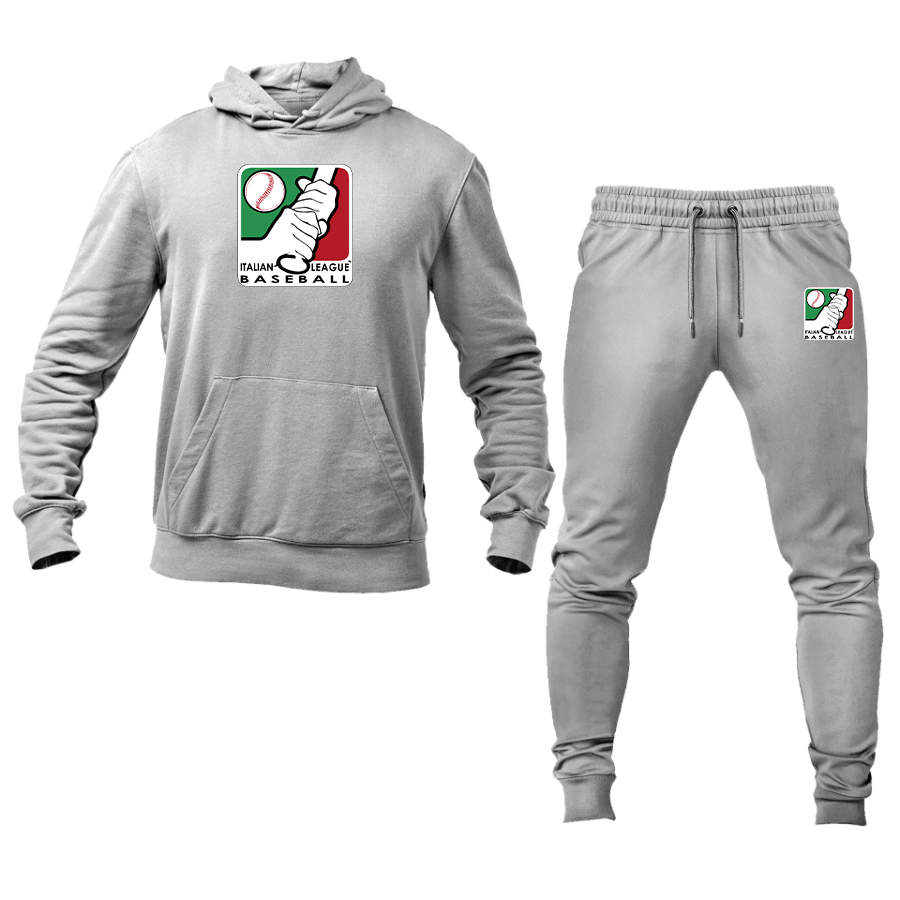 Men's Italian Baseball League Logo Hoodie Joggers Set
