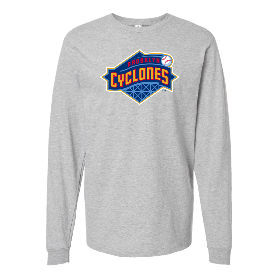 Men's Brooklyn Cyclones Logo Cotton Long Sleeve T-Shirt