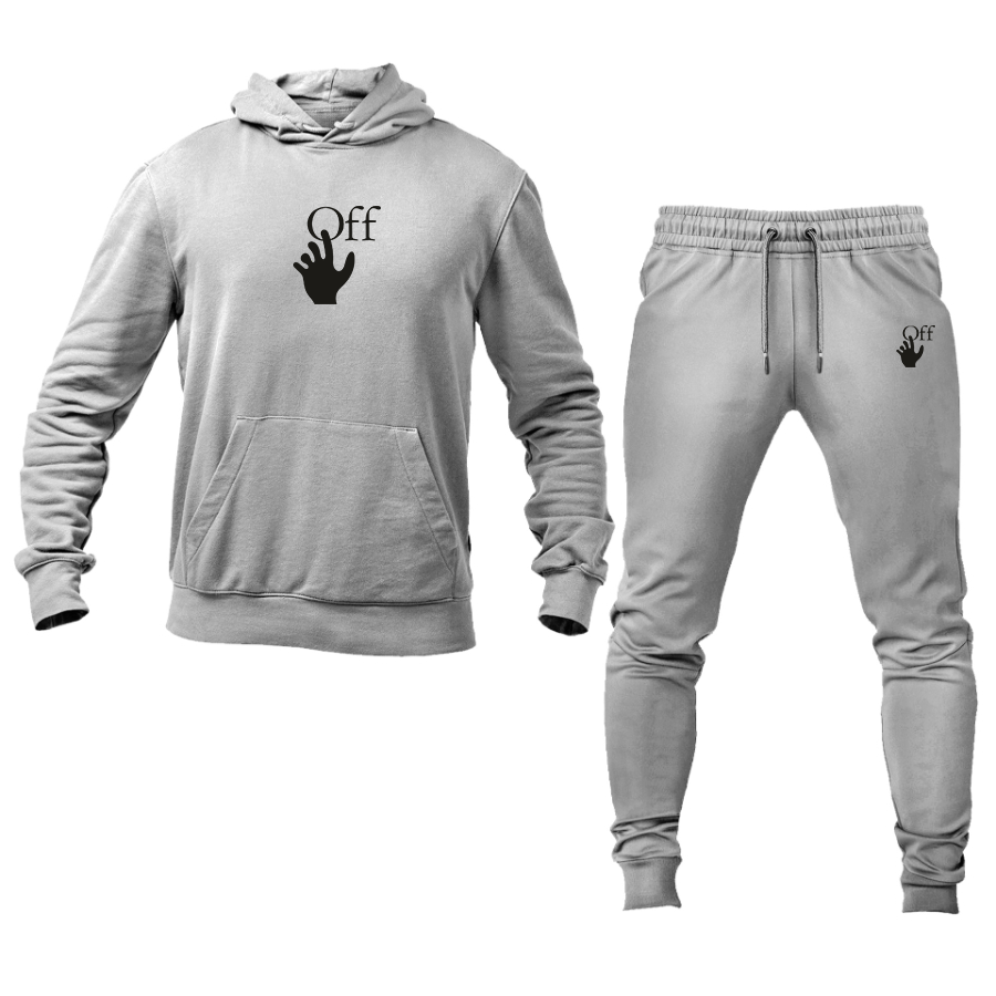 Men's Off-White Hand Logo Hoodie Joggers Set