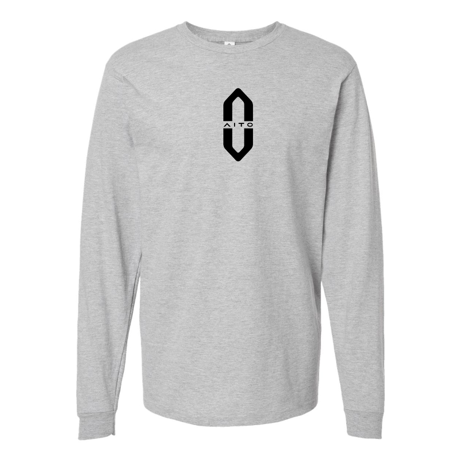 Men's Aito Logo Cotton Long Sleeve T-Shirt