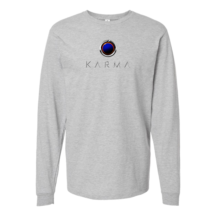 Men's Karma  Logo Cotton Long Sleeve T-Shirt