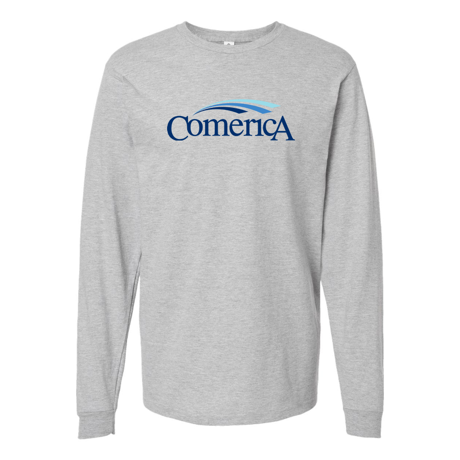 Men's Comerica Logo Cotton Long Sleeve T-Shirt
