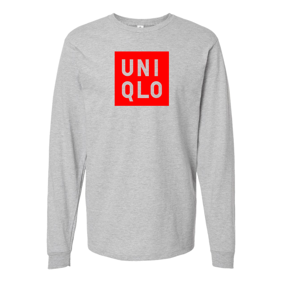 Men's Uniqlo Logo  Cotton Long Sleeve T-Shirt