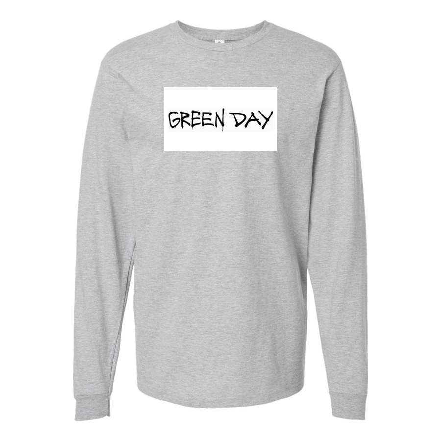 Men's Green Day Logo Cotton Long Sleeve T-Shirt