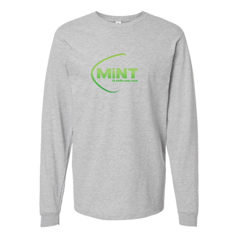 Men's Mint Radio Logo Cotton Long Sleeve T-Shirt