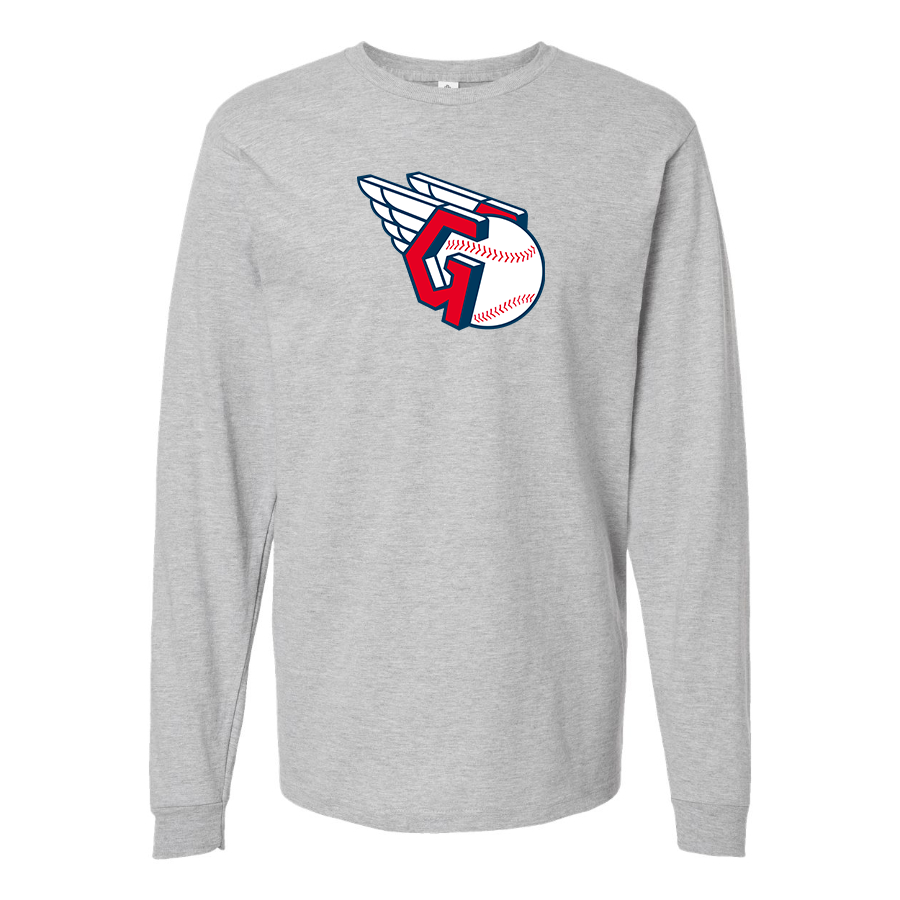 Men's Cleveland Guardians  Logo Cotton Long Sleeve T-Shirt