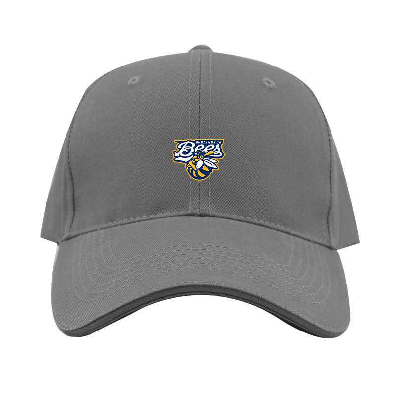 Burlington Bees   Logo  Dad Baseball Cap Hat