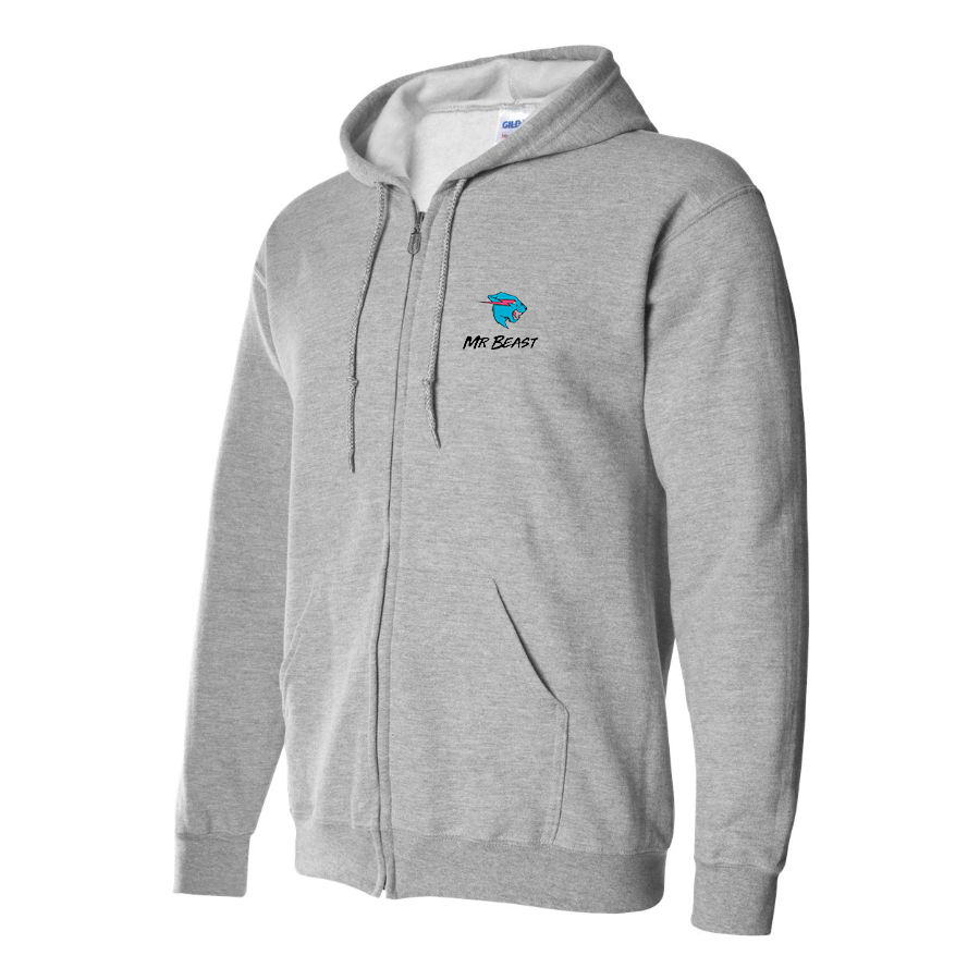 Men's  Mr Beast Logo  Zipper Hoodie