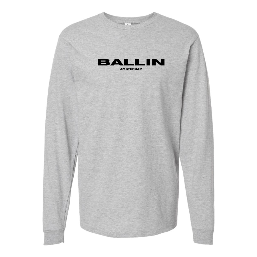 Men's Ballin Logo Cotton Long Sleeve T-Shirt