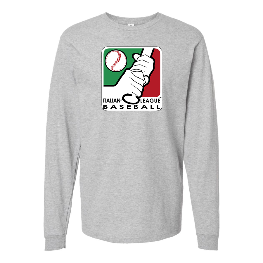 Men's Italian Baseball League Logo Cotton Long Sleeve T-Shirt