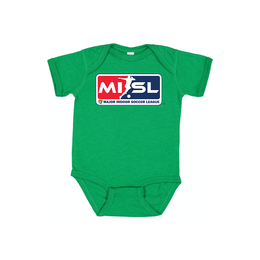 Major Indoor Soccer League Logo Baby Onesie Romper