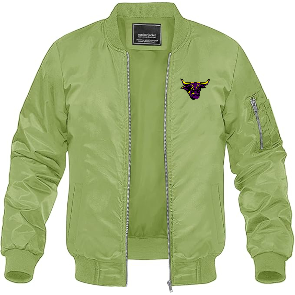 Men's Minnesota State Mavericks Lightweight Bomber Jacket Windbreaker Softshell Varsity Jacket Coat